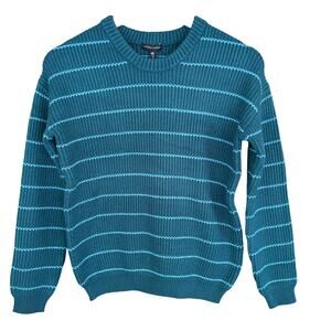 Universal Standard Striped Pullover Sweater 4XS NWT 2XS Green Blue Prep 90s Y2K